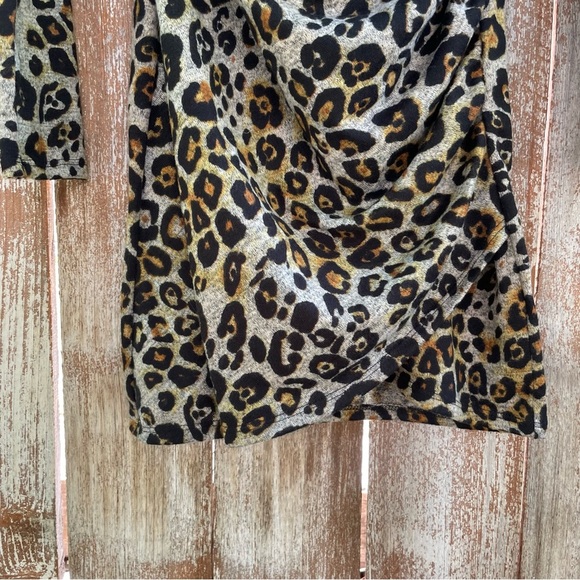 JUN & IVY Women’s Leopard Print Bodycon Long Sleeve Mini Dress Size Medium - Picture 6 of 13